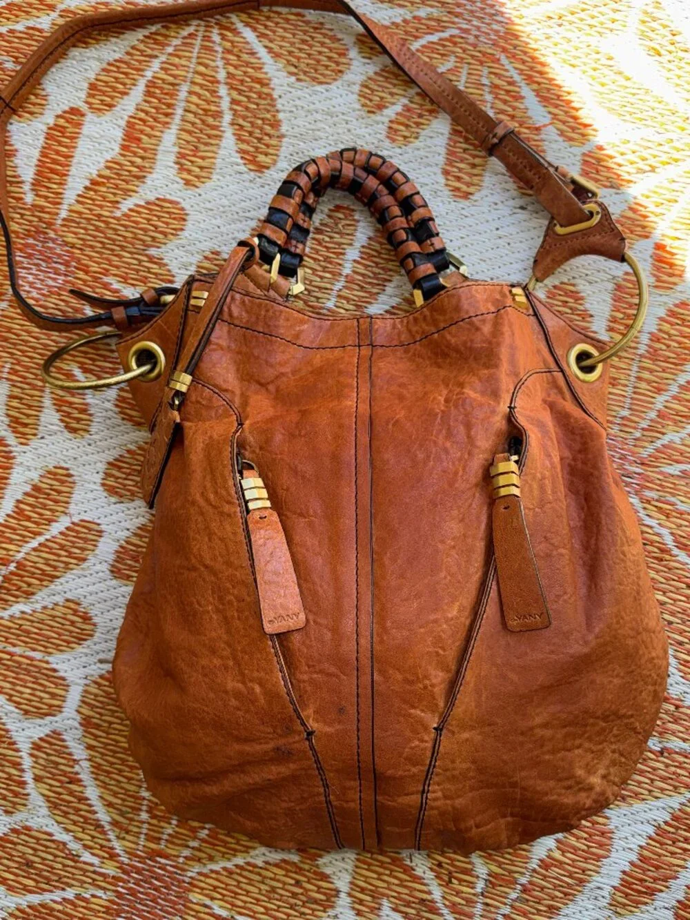 orYANY vintage Gwen leather hobo bag Cognac
